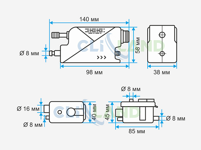 Габариты дренажного насоса Sikelan MD-MPM-66